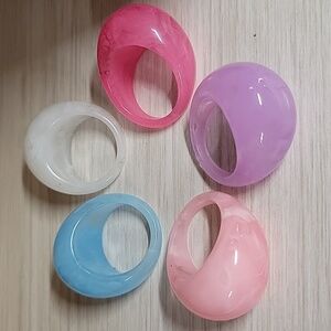 PASTEL RETRO DOME RINGS, CHOICE OF COLOR